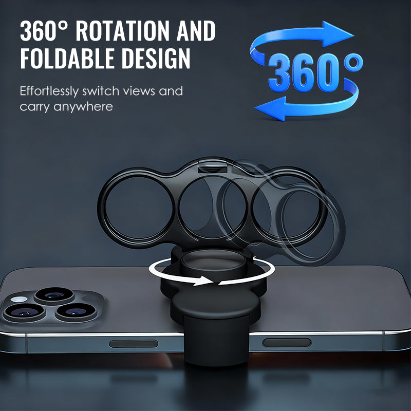 Dual-Ring Three-Finger Back Clip Phone Holder