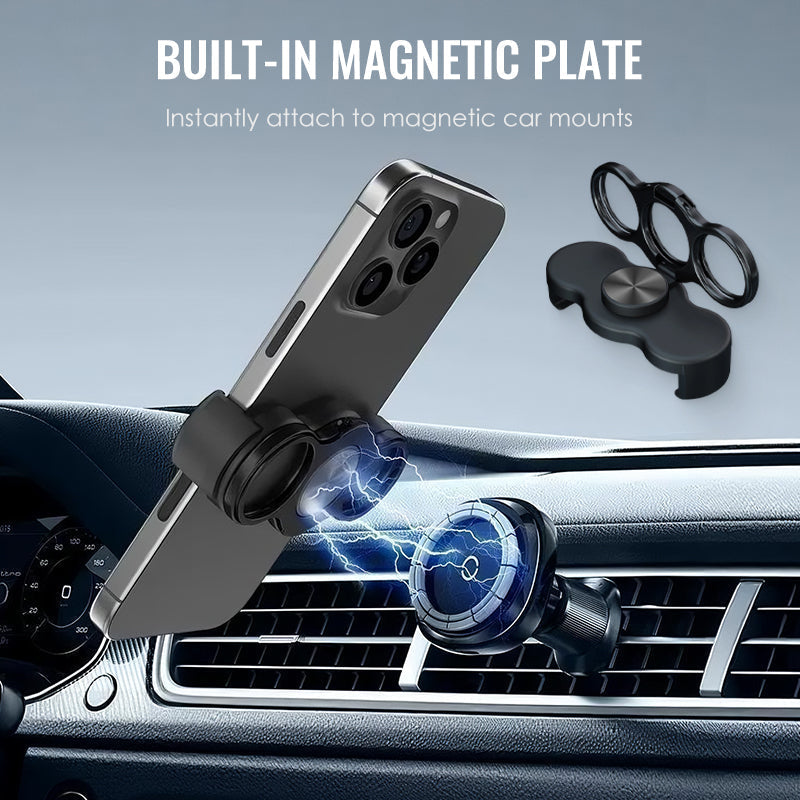 Dual-Ring Three-Finger Back Clip Phone Holder