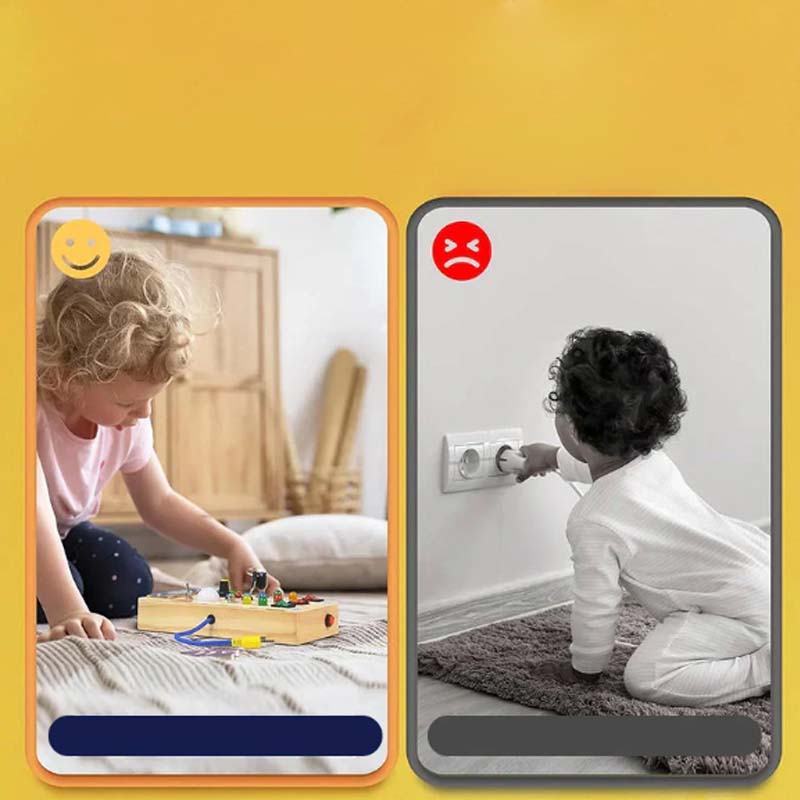 Wooden Busy Board Toys with LED Lights