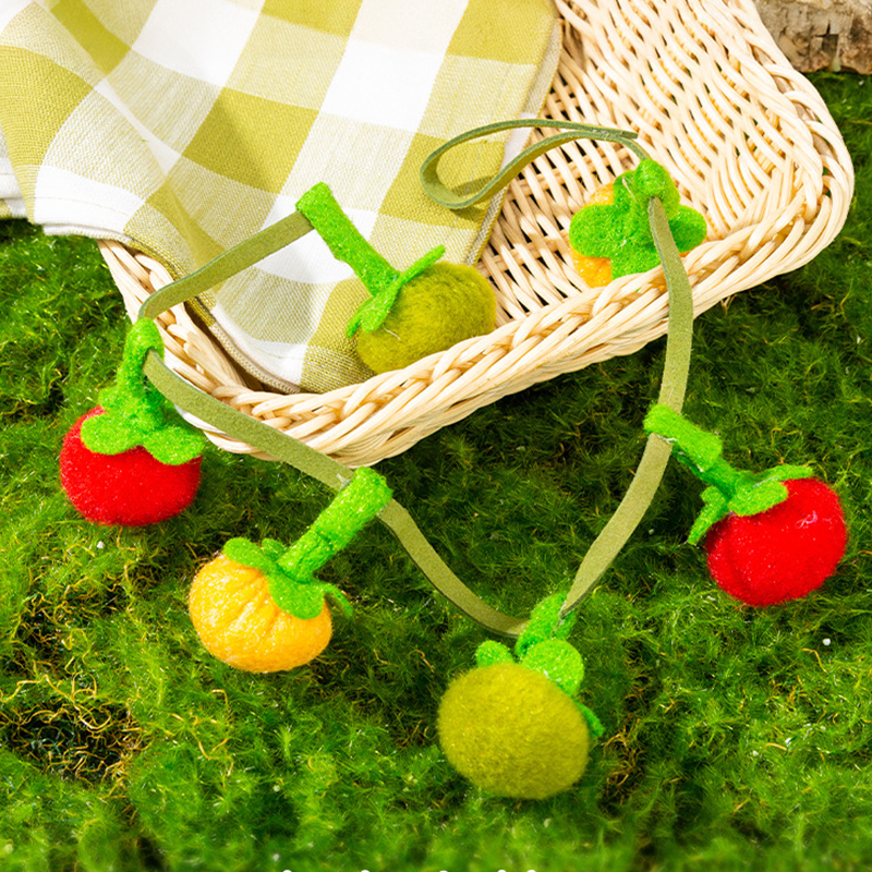 Interactive Fruit-Shaped Catnip Toy String with Bells