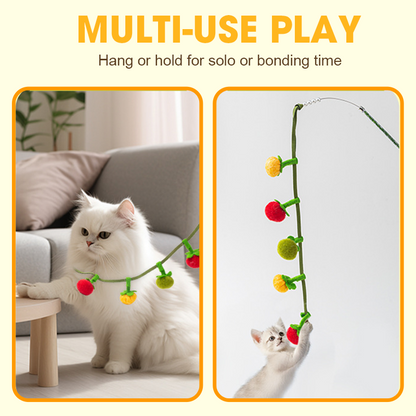 Interactive Fruit-Shaped Catnip Toy String with Bells