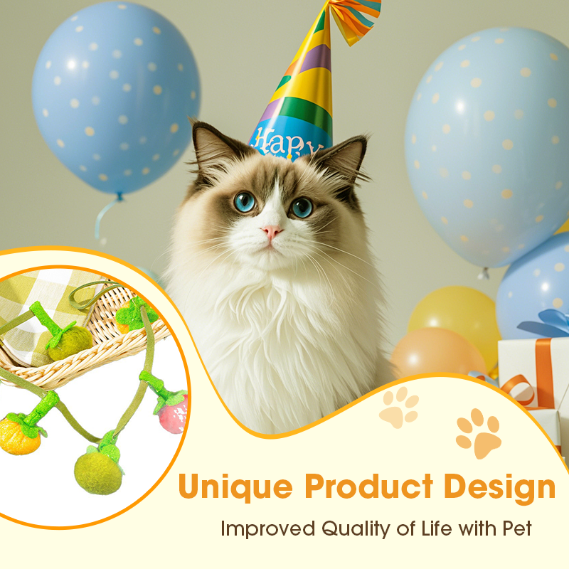 Interactive Fruit-Shaped Catnip Toy String with Bells