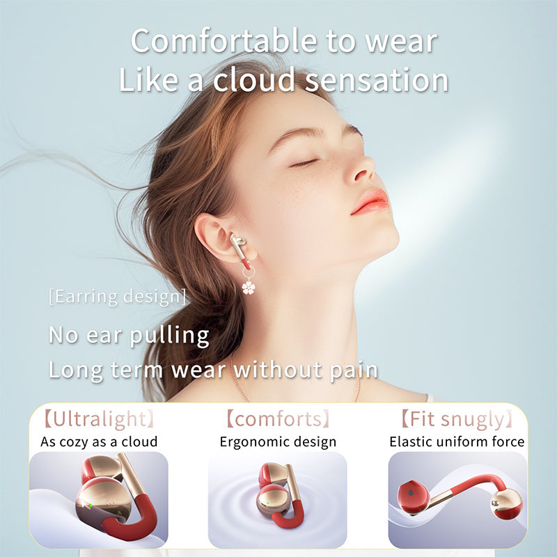 Clip-On Open-Ear Wireless Bluetooth Headphones