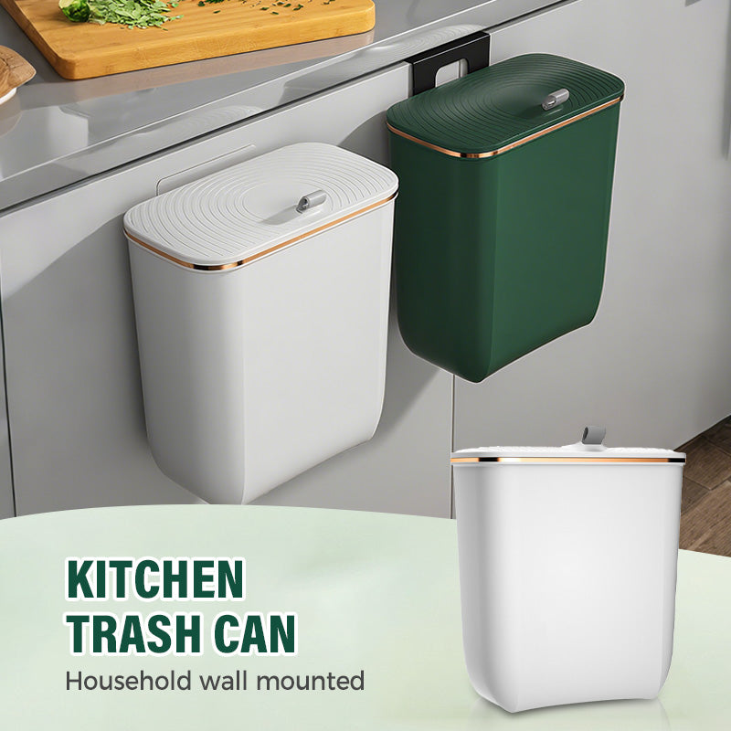 Wall-Mounted Trash Can with Flip Lid