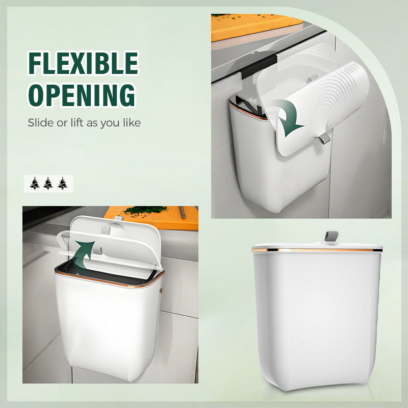 Wall-Mounted Trash Can with Flip Lid