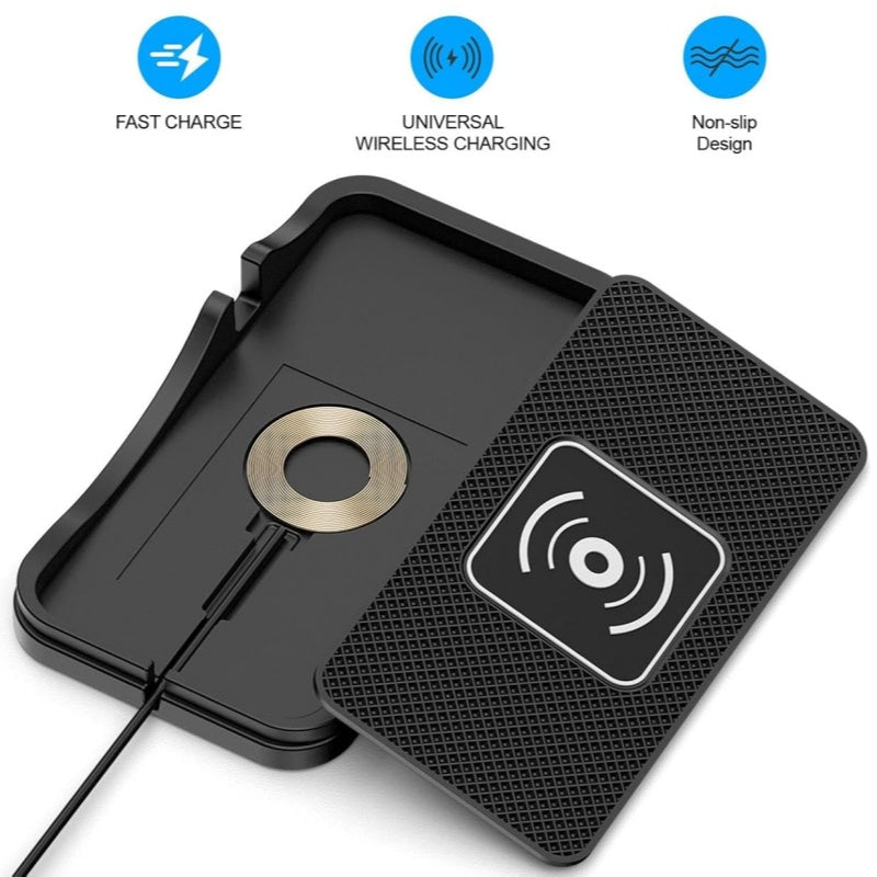 10W Wireless Car Charger Pad with Integrated Phone Stand