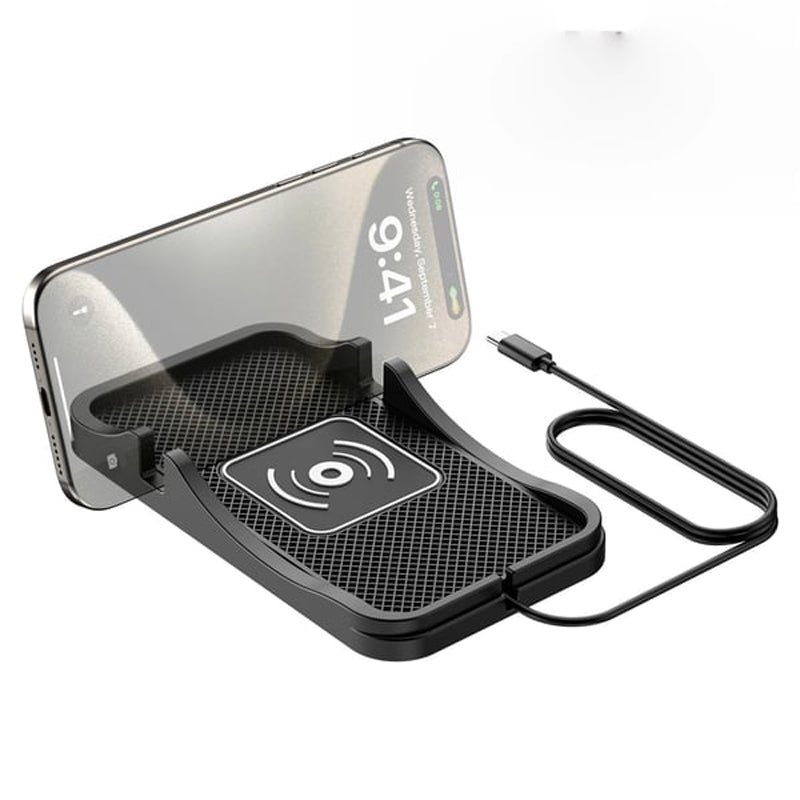 10W Wireless Car Charger Pad with Integrated Phone Stand
