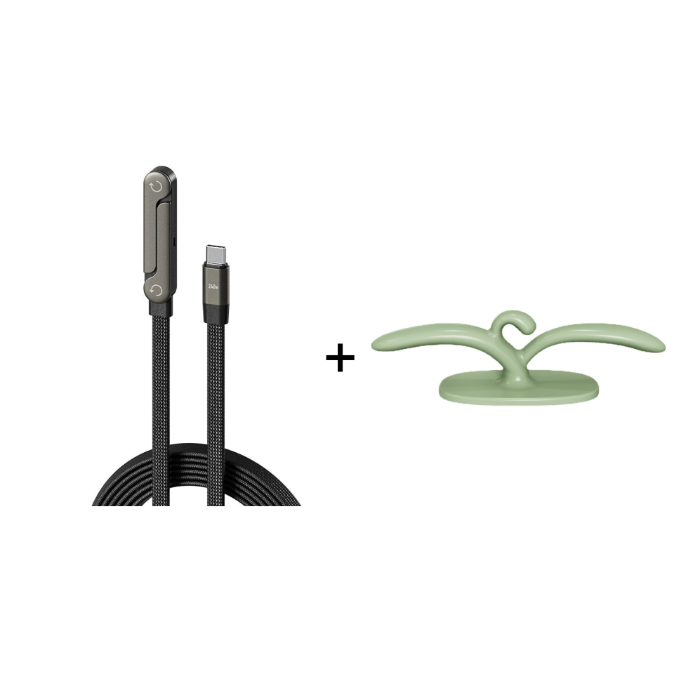 2-in-1 Invisible Holder Charger Cable 240W Fast Charging