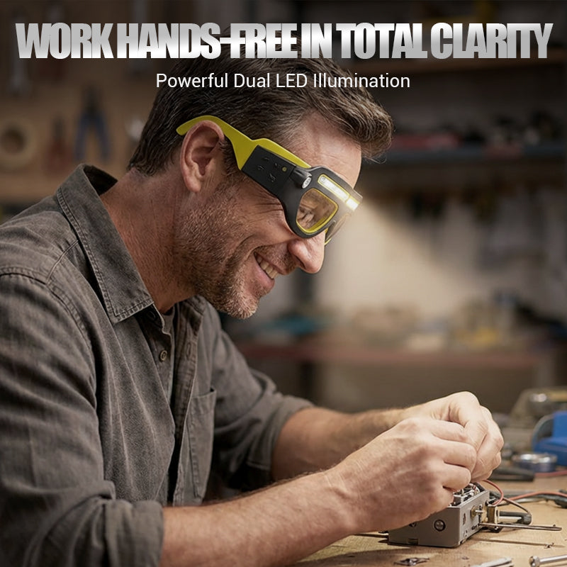 Rechargeable Motion Sensor LED Glasses Headlamp