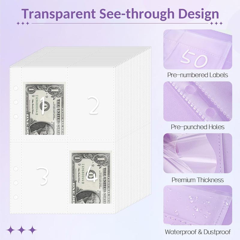 A5 Savings Challenge Binder with 100 Envelopes