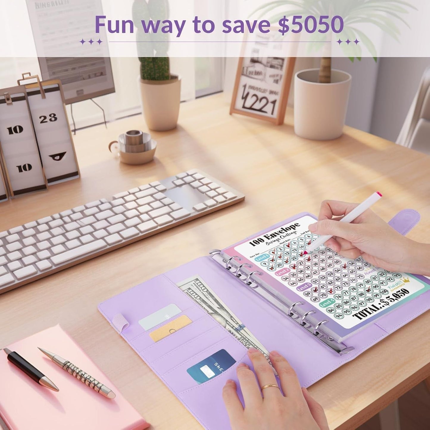 A5 Savings Challenge Binder with 100 Envelopes