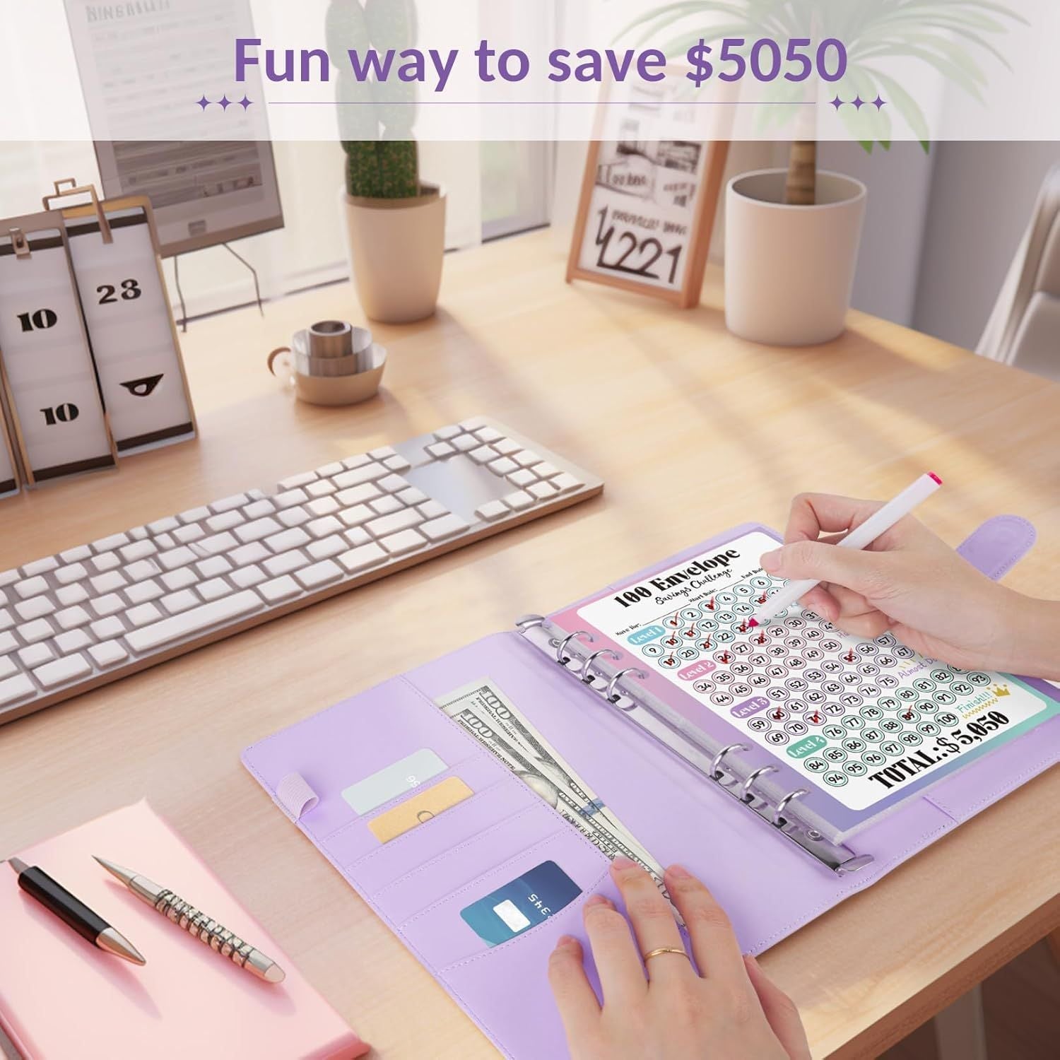 A5 Savings Challenge Binder with 100 Envelopes