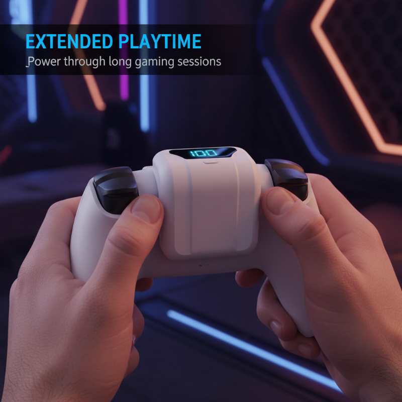 PS5 Controller Rechargeable Battery Pack 1500mAh White