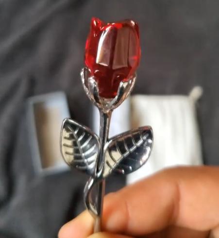 Eternal Love Metal Crystal Rose