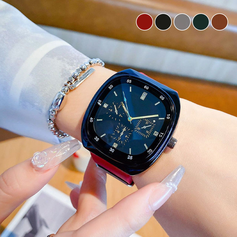 Men's Large Dial Quartz Watch with Silicone Strap