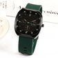 Men's Large Dial Quartz Watch with Silicone Strap