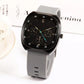 Men's Large Dial Quartz Watch with Silicone Strap