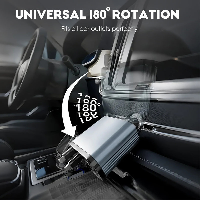 4-in-1 Car Charger 90W with Retractable Cables and Starlight Projector
