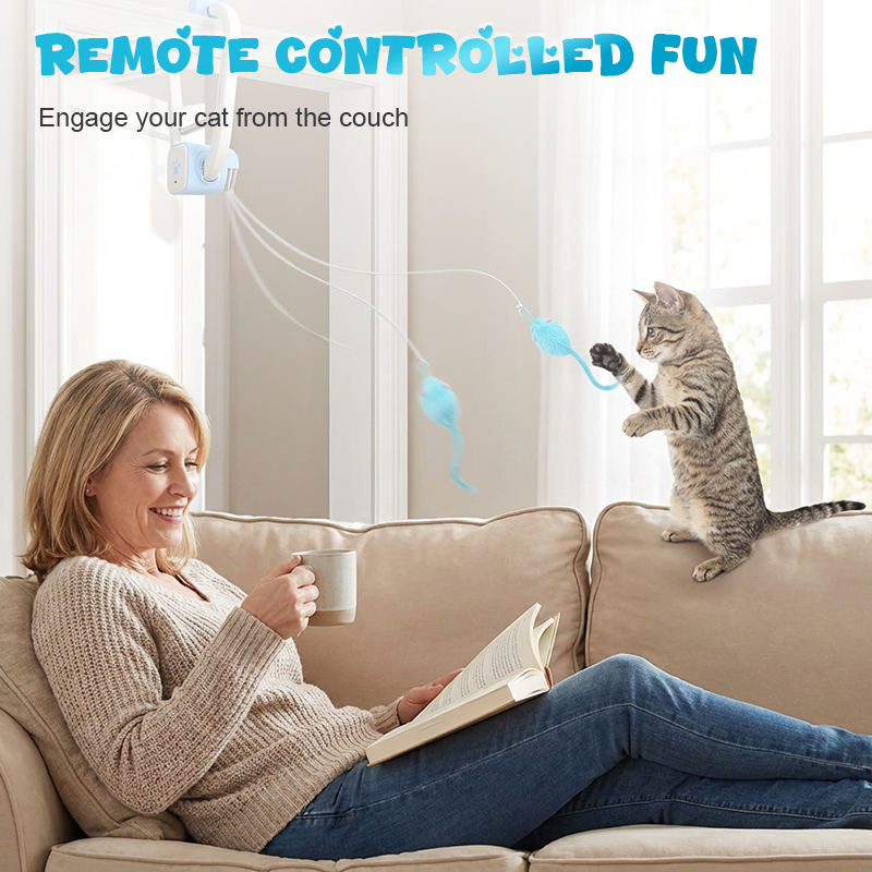 Interactive Remote Control Hanging Cat Toy