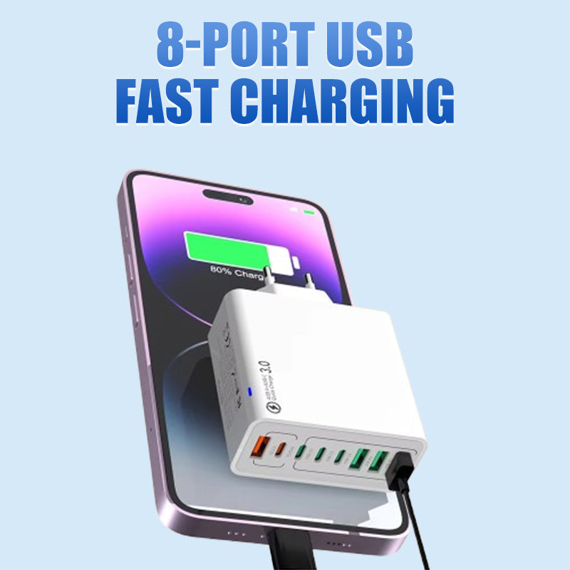 8-Port USB Fast Charger with Smart Charging Technology