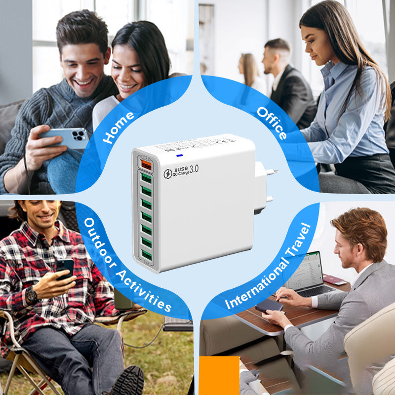8-Port USB Fast Charger with Smart Charging Technology
