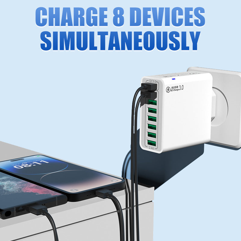 8-Port USB Fast Charger with Smart Charging Technology