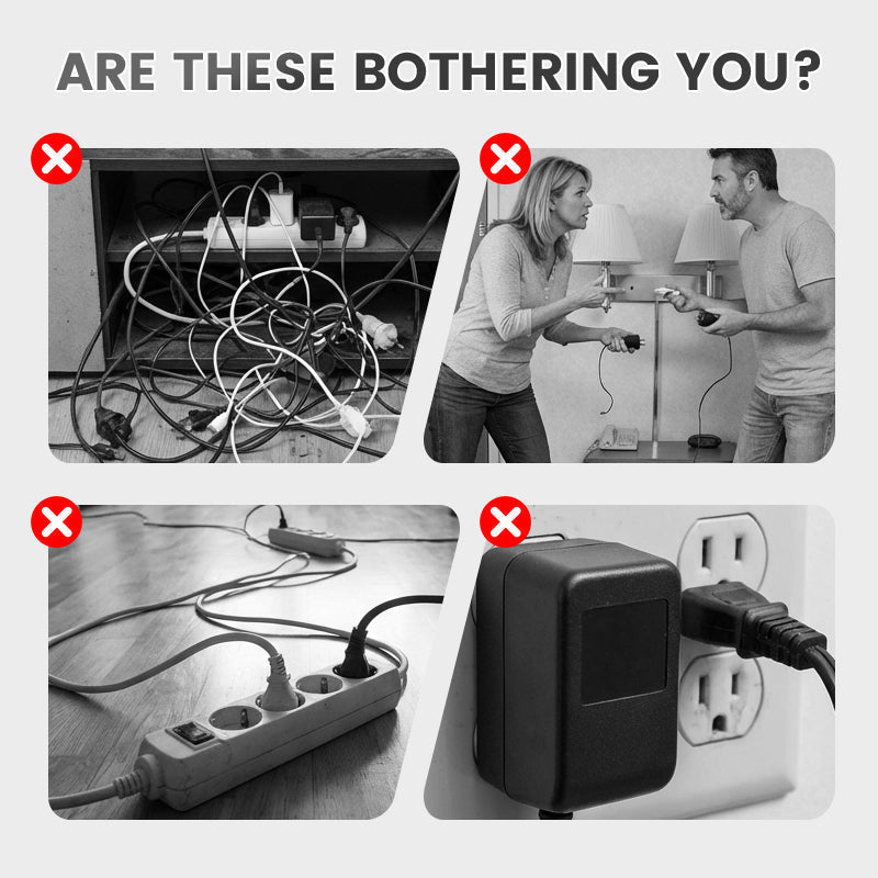Smart Power Strip with USB Ports and Individual Switches