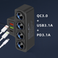 7-in-1 Cigarette Lighter Adapter with 4 Sockets and 3 USB Ports
