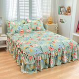 3-Piece Ruffled Bed Skirt Set with Pillowcases