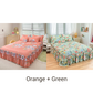 3-Piece Ruffled Bed Skirt Set with Pillowcases