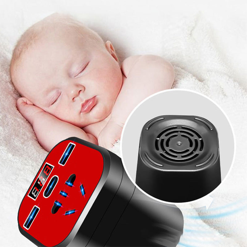 Car Cup Inverter 200W with 2 AC Outlets and 3 USB Ports