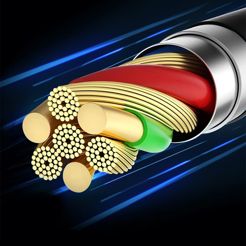 6-in-1 Braided Charging Cable with LED Light and Flameless Lighter