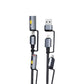 6-in-1 Braided Charging Cable with LED Light and Flameless Lighter