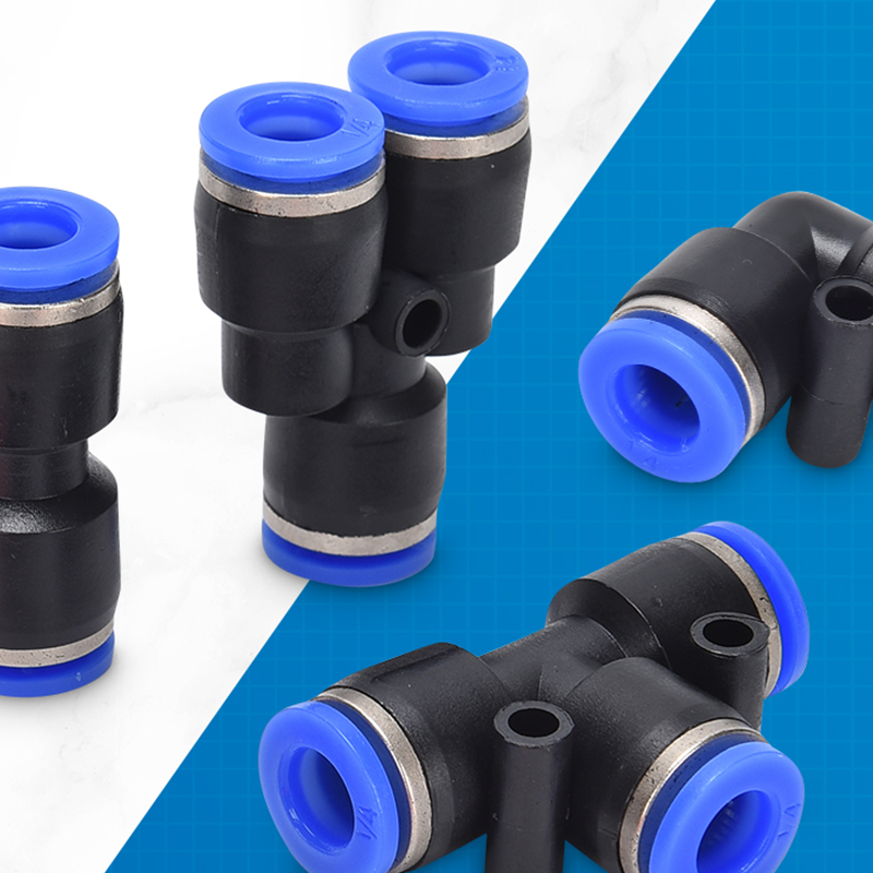 Pneumatic Push-to-Connect Air Hose Fittings Kit 1/4 Inch