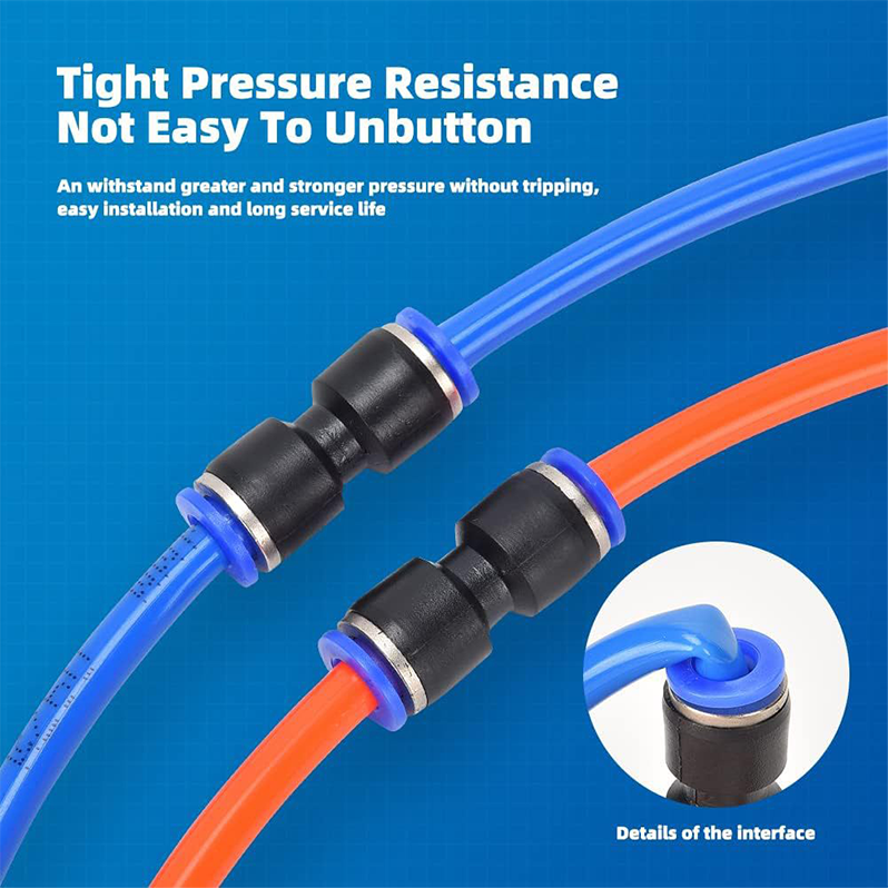Pneumatic Push-to-Connect Air Hose Fittings Kit 1/4 Inch