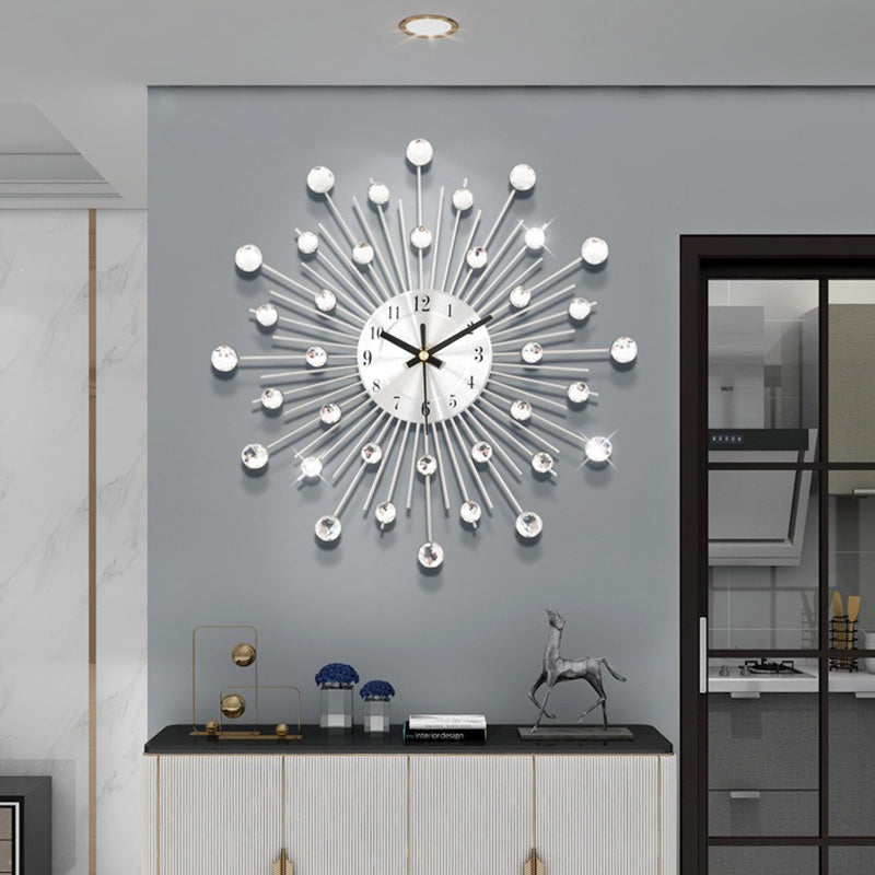 Creative Rhinestone Wall Clock for Living Room Decoration