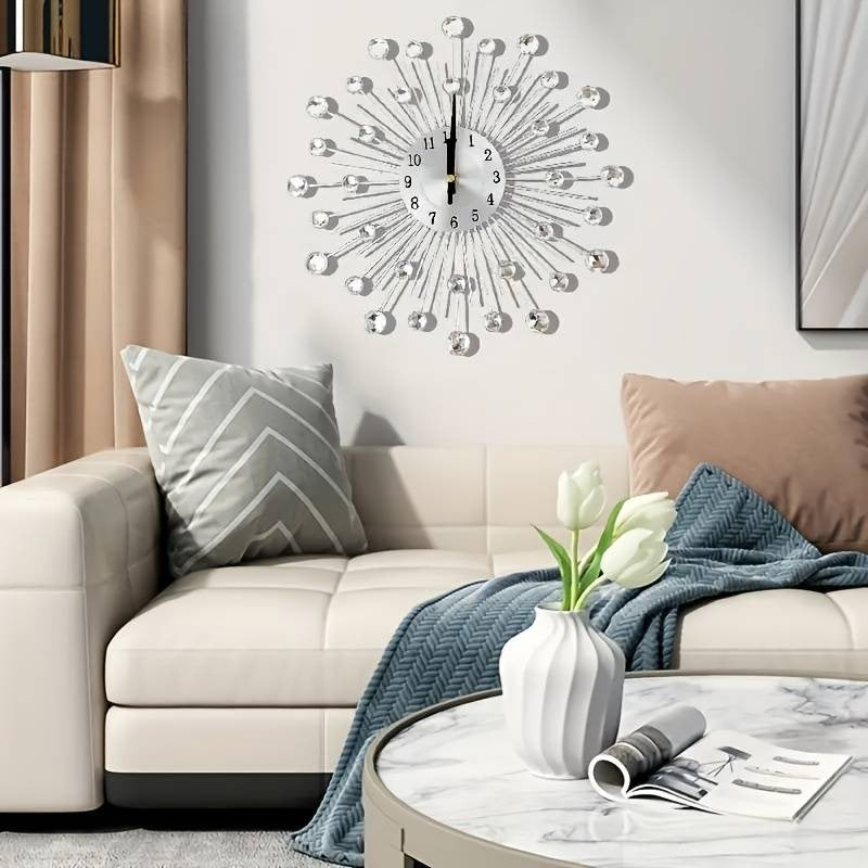 Creative Rhinestone Wall Clock for Living Room Decoration