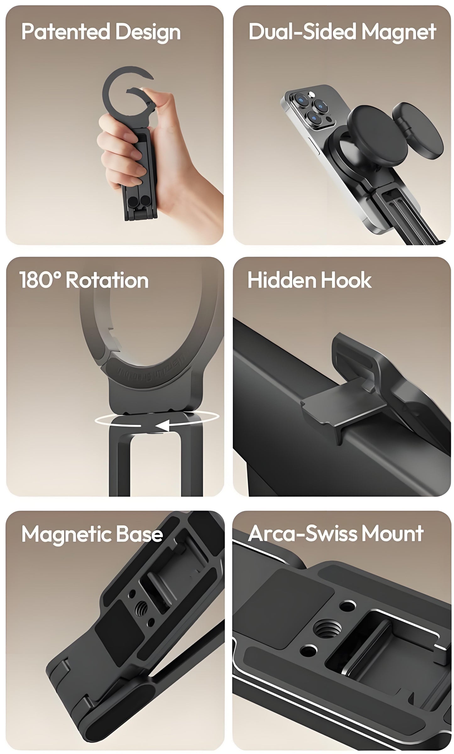MA38 5-in-1 Magnetic Mini Tripod with Dual MagSafe Mount
