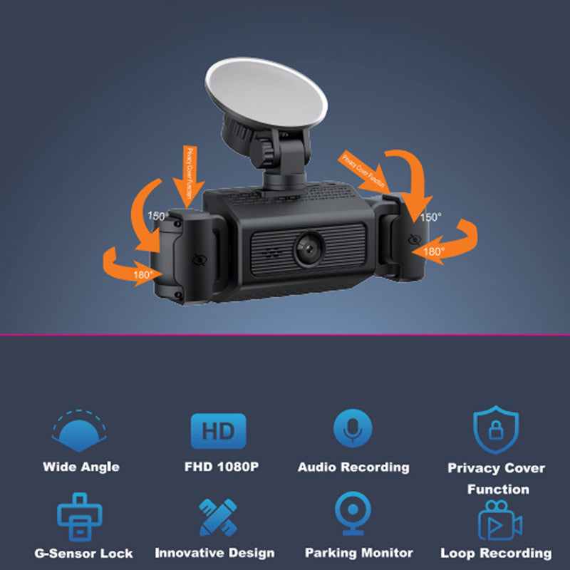4-Channel HD Dash Cam with Night Vision and 5G Wi-Fi