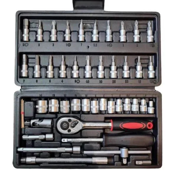 46-Piece Socket Wrench and Bit Set