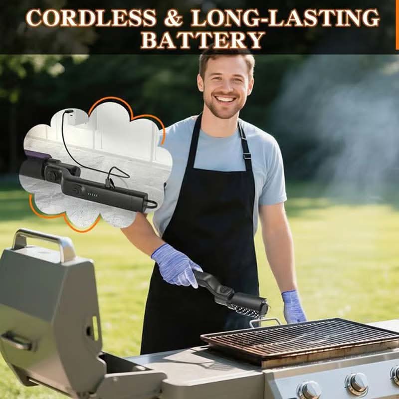 Cordless Electric BBQ Grill Cleaning Brush with Rechargeable Battery