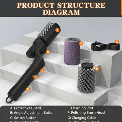 Cordless Electric BBQ Grill Cleaning Brush with Rechargeable Battery