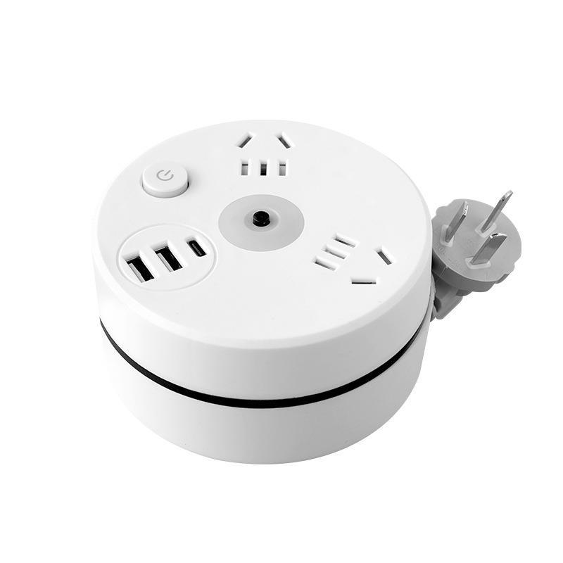 Retractable Power Strip with USB Ports and Hook