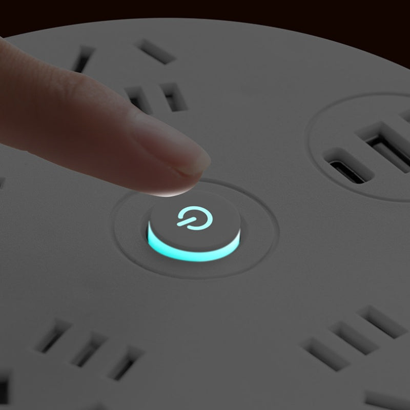 Retractable Power Strip with USB Ports and Hook