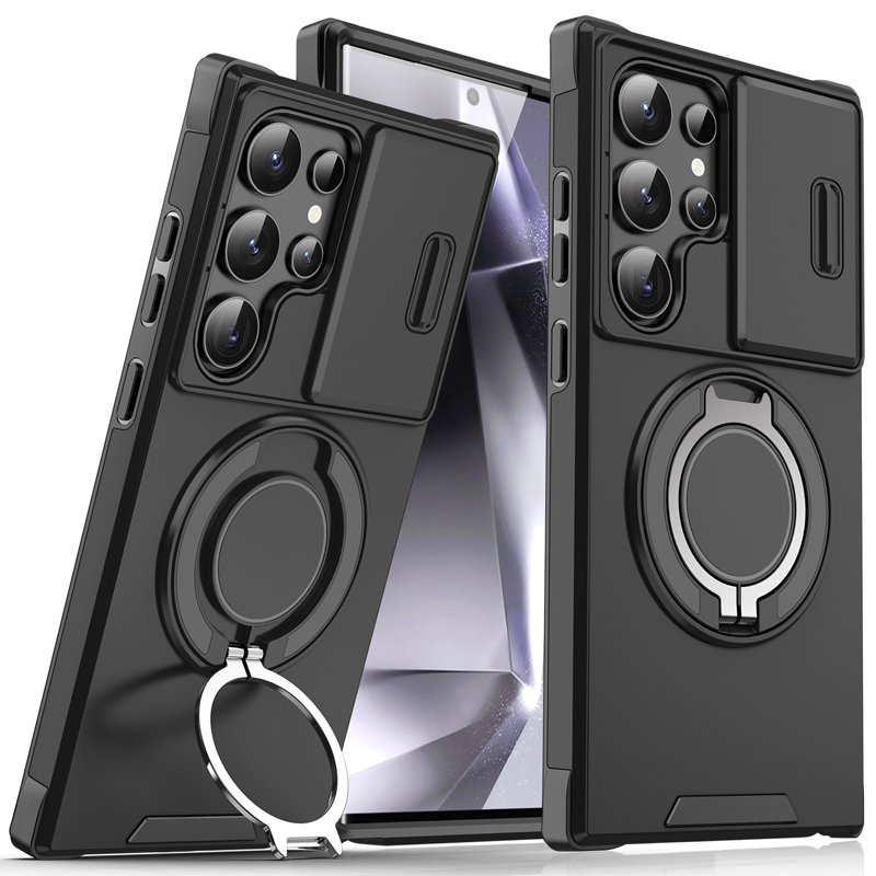 3-in-1 Magnetic Stand Case for Samsung with Camera Cover