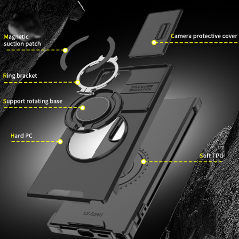 3-in-1 Magnetic Stand Case for Samsung with Camera Cover