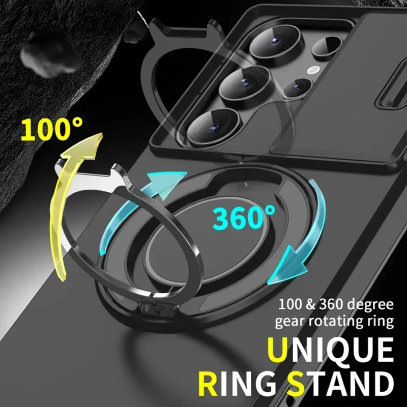 3-in-1 Magnetic Stand Case for Samsung with Camera Cover