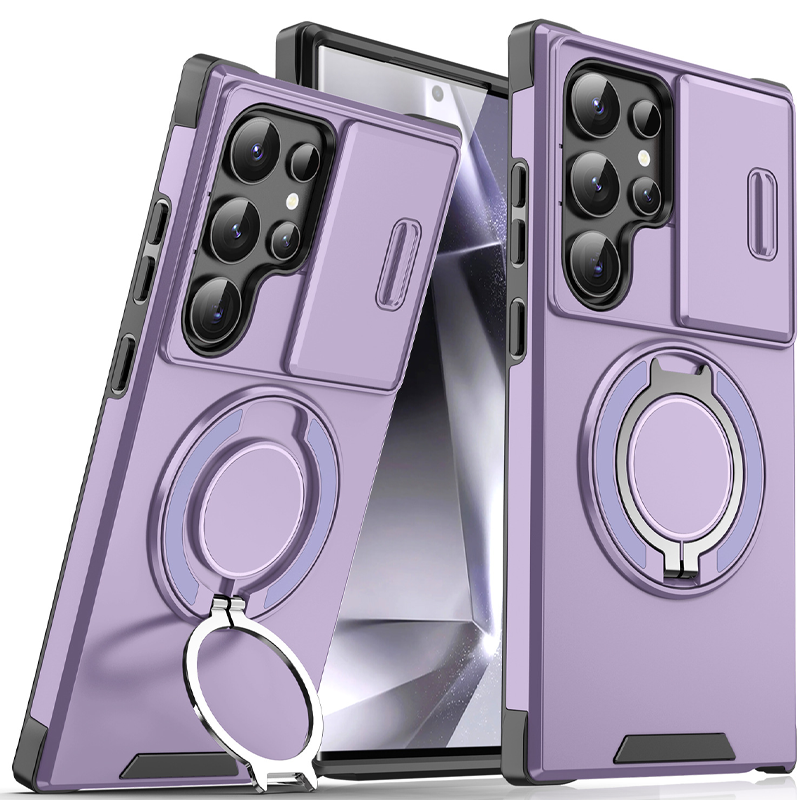 3-in-1 Magnetic Stand Case for Samsung with Camera Cover