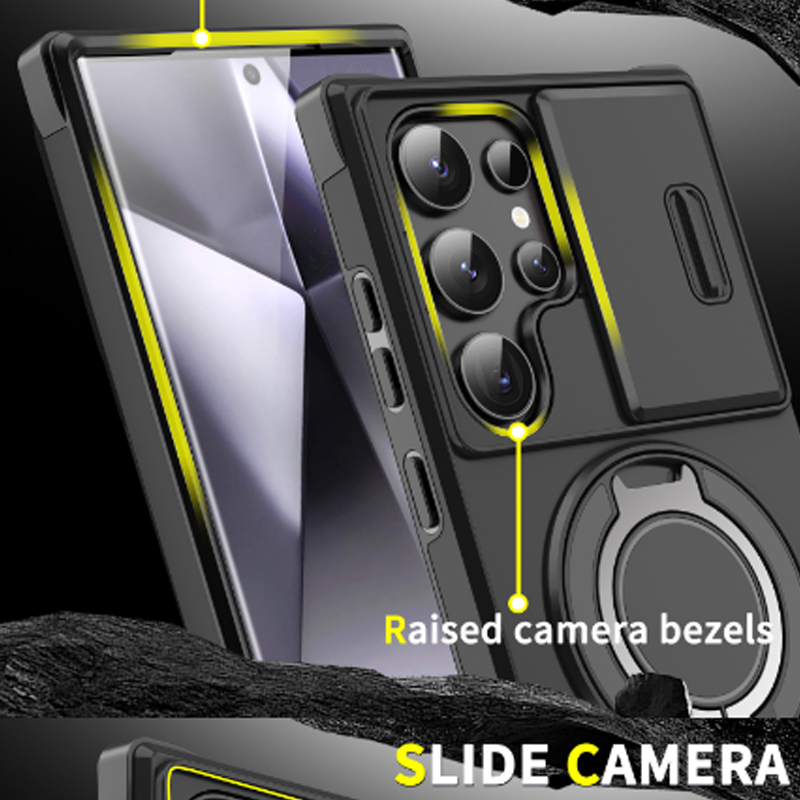 3-in-1 Magnetic Stand Case for Samsung with Camera Cover