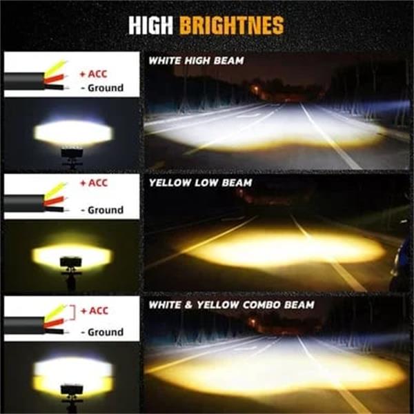 Motorcycle Dual-Beam LED Driving Lights 10.2 cm 4500 Lumens